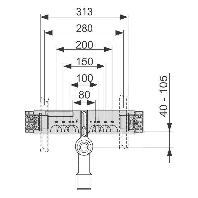 Комплект установочный для подключения раковины, TECE