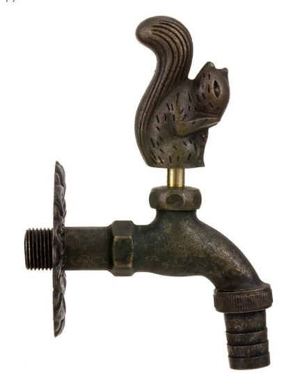 Кран садовый вентильный "Белка" НР 1/2, штуцер 3/4, цвет бронза SANTERA