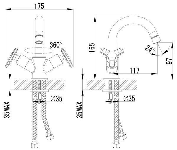 Смеситель для умывальника plus SPIRIT с поворотным изливом, LEMARK