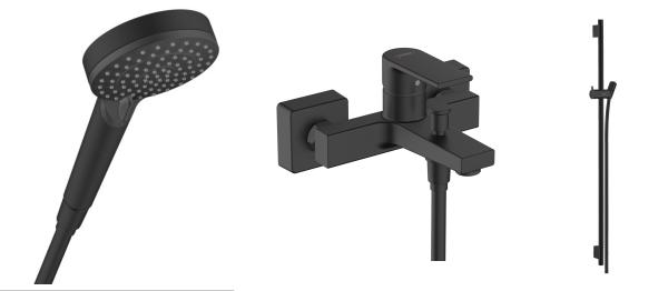 Комплект для душа 3в1, черный матовый HANSGROHE (28631670+26270670+71450670)