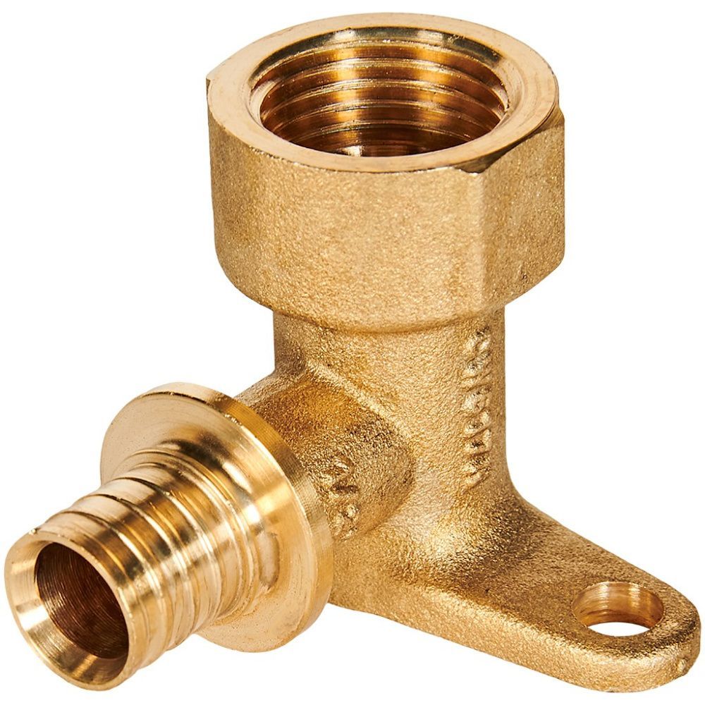 Угольник настенный с креплением 16-1/2 ВР латунь Rommer