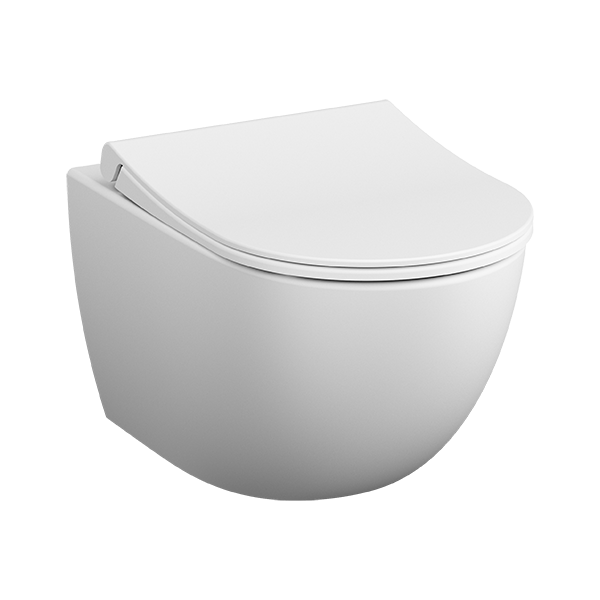 Унитаз подвесной,  безободковый, Sento Rim-ex с сиденье тонкое Sento, дюропласт, микролифт Vitra