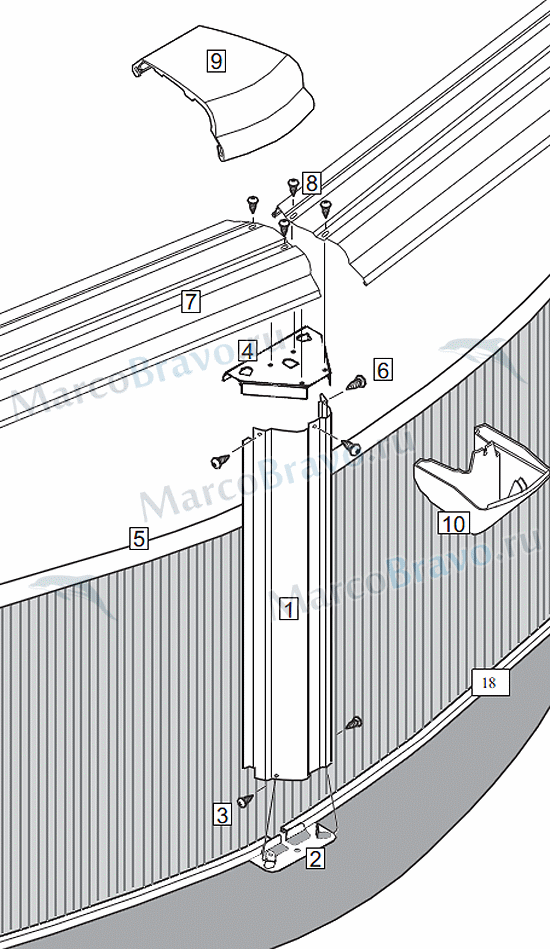 Единый верхний соединитель пластиковый (Эсприт, Эсприт-Биг - овал, круг)  1490148