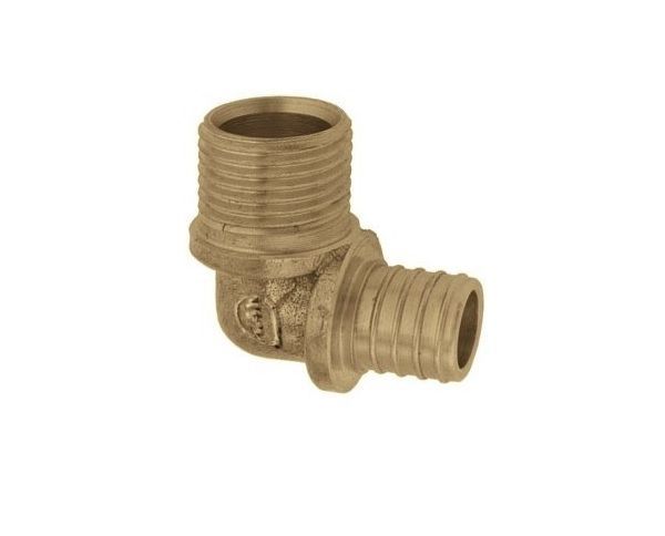 Отвод 18*2 G1/2" НР латунный Push KAN-therm