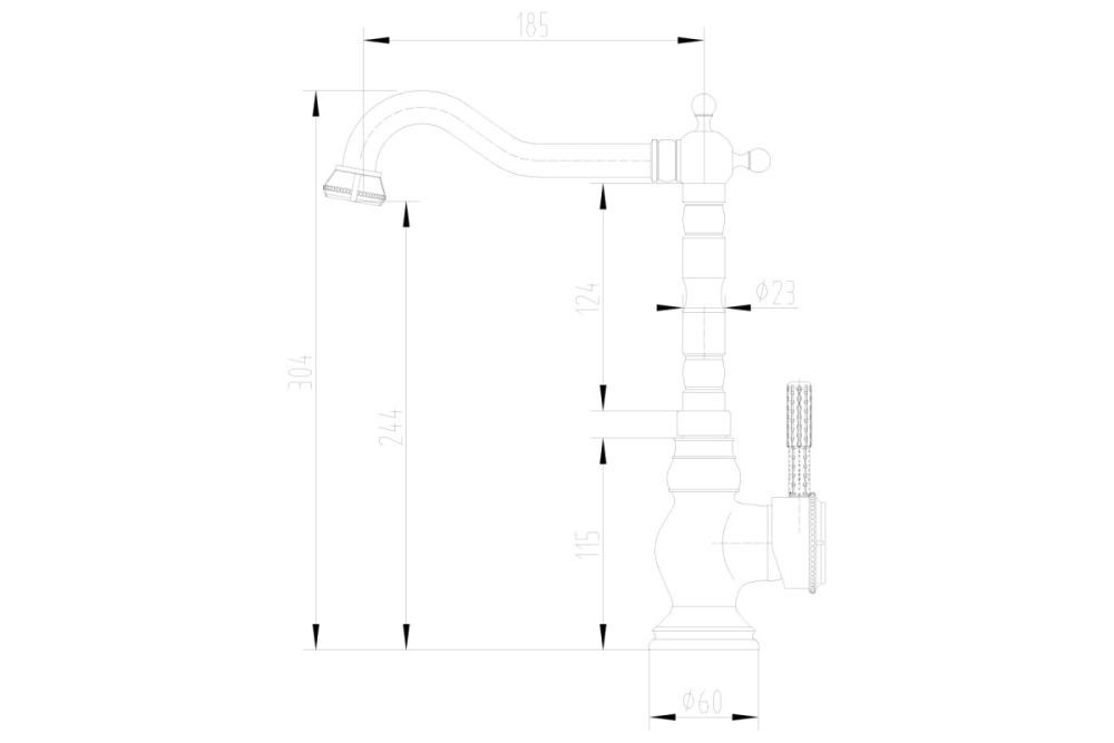 Смеситель для кухни JASMINE, с высоким поворотным изливом (бронза), LEMARK