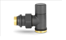 Клапан радиаторный запорный 1/2x3/4 Ek угловой черный Varmega