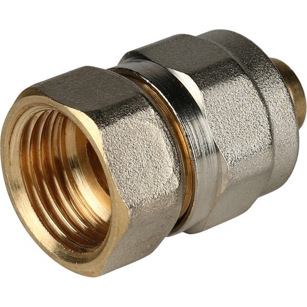 Муфта ВР 16х1/2" (обжим) латунь Stout