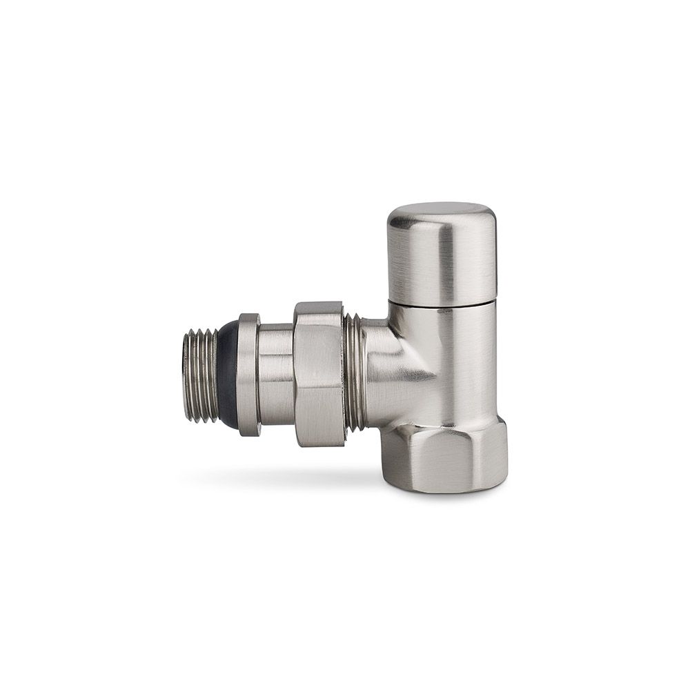 Клапан радиаторный запорный 1/2 угловой матовый никель Varmega