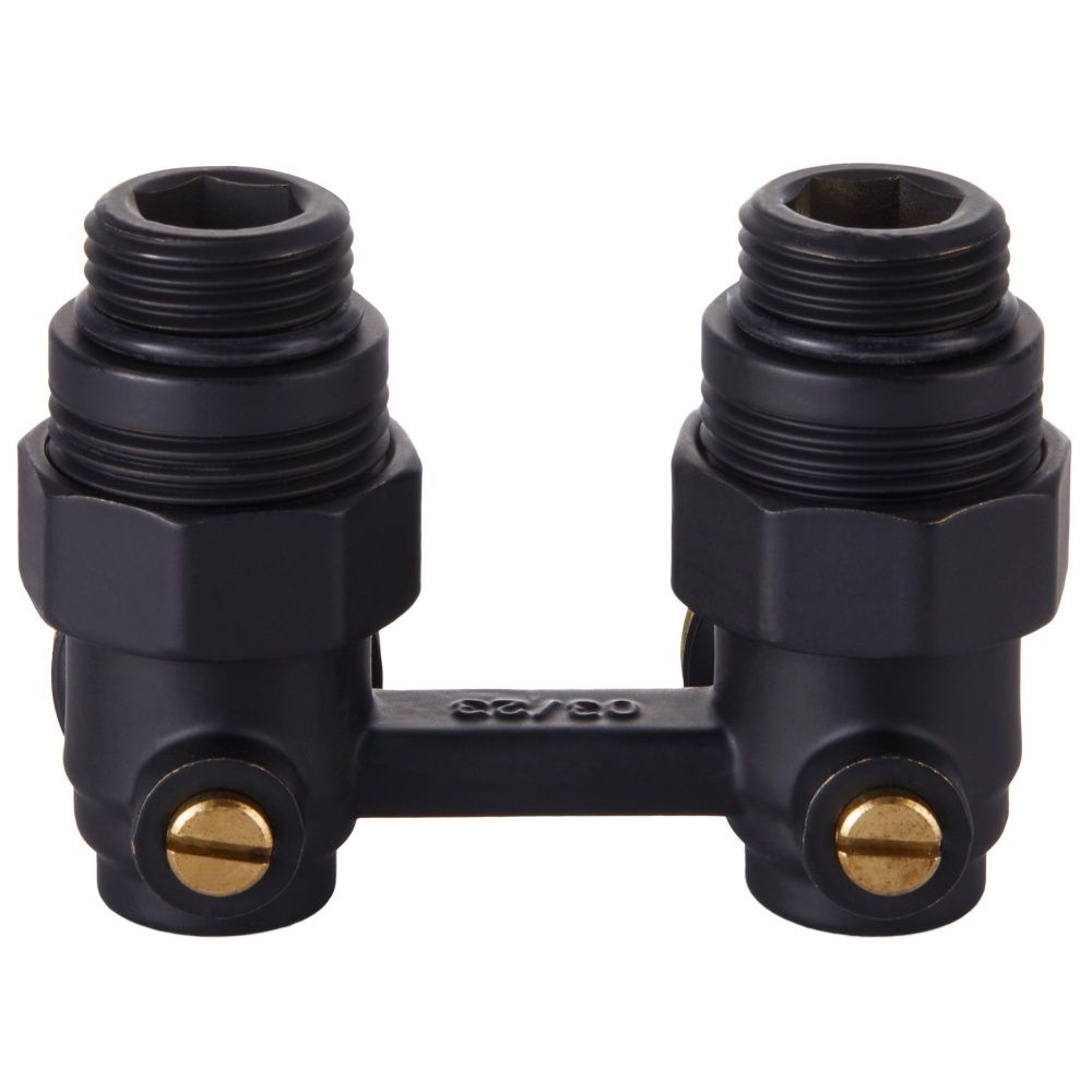 Узел нижнего подключения угловой 1/2"х3/4" EK (черный),  Royal Thermo