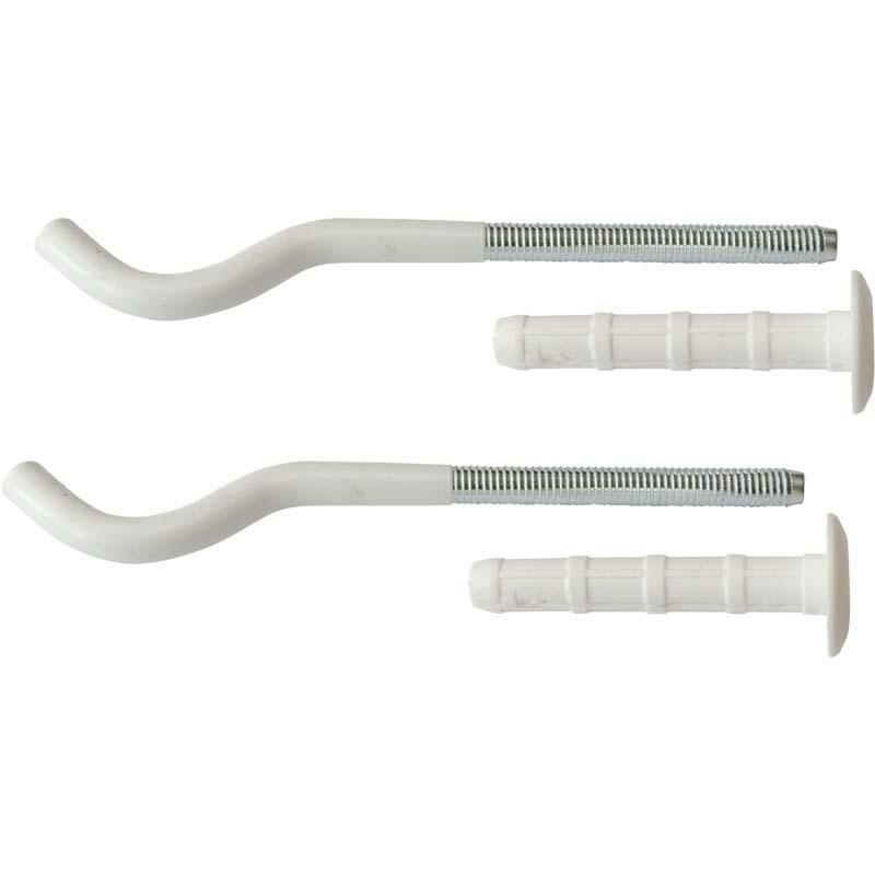 Комплект кронштейнов для чугунных радиаторов 12х240 (уп.=2шт.) круглых белых с дюбелями Uni-Fitt