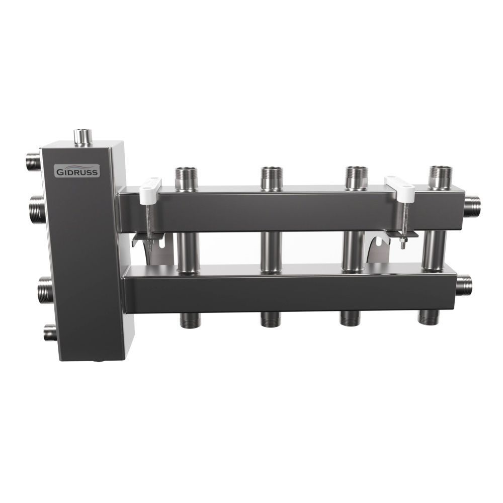 Балансировочный коллектор BMSS-100-5DU + монтажный комплект K.BM-100 GIDRUSS