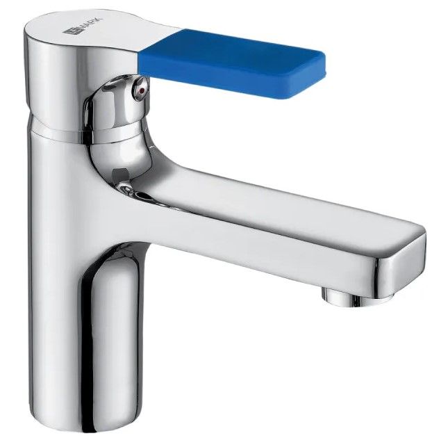 Смеситель для умывальника AURA монолитный, хром/синий, LEMARK