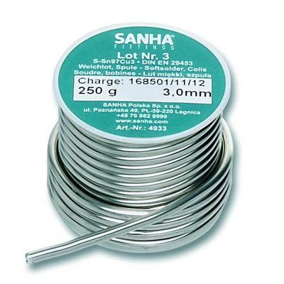 Припой мягкий S-Sn97Cu3 Нр.3 3 мм Sanha