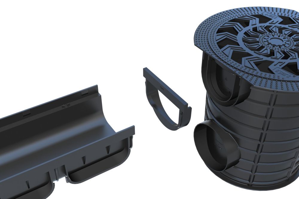 Переходник S'park ПЛВ-10.14.10/ДС(ДП)-25-ПП для лотка водоотводного Переходник S'park ПЛВ-10.14.10/ДС(ДП)-25-ПП для лотка водоотводного