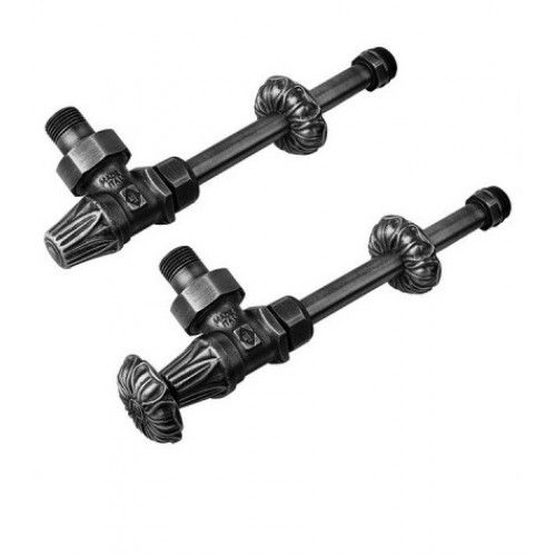 Комплект Artistic из 2-х угловых кранов с удлинительными трубками 1/2, Антрацит Carlo Poletti 