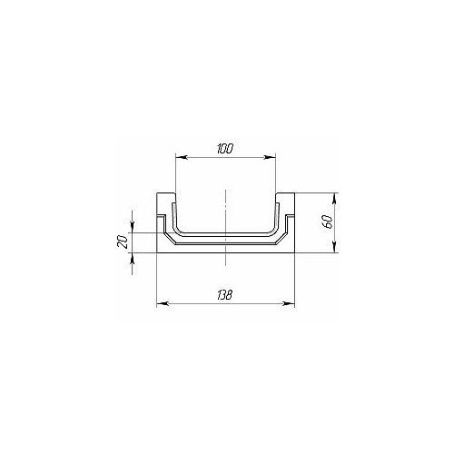 Лоток водоотводный CompoMax Basic ЛВ-10.14.06-П полимербетонный