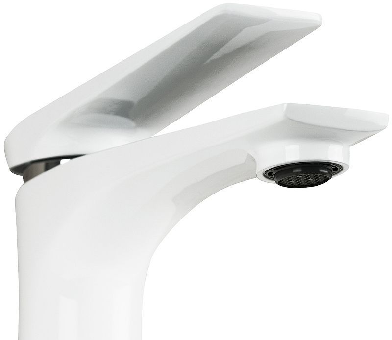 Смеситель для умывальника ALLEGRO, монолитный, хром/белый, LEMARK