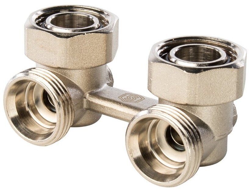 Узел нижнего подключения, угловой 3/4 , радиатора 2-т. системы, STOUT