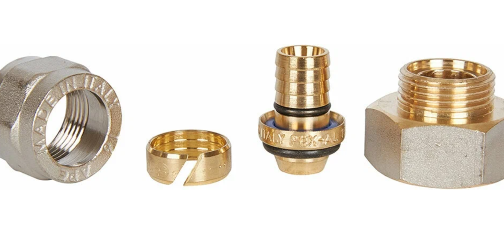 Муфта ВР 16х3/4" латунь (обжим) Stout