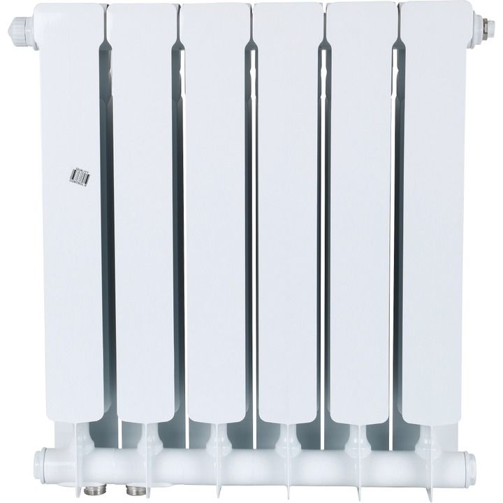 Радиатор биметаллический секционный Space 500/90 мм 6 секций белый нижнее правое подключение STOUT