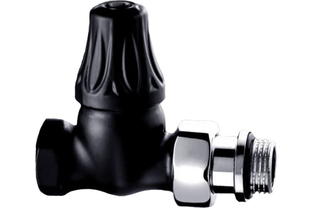 Клапан запорный прямой 1/2", серия Floral Old Style, цвет Черный матовый SR Rubinetterie