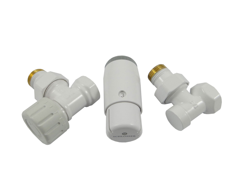 Комплект угловой БЕЛЫЙ DN15 GZ1/2 x GW1/2 с головкой MINI M30x1,5 Standard Mini Schlosser