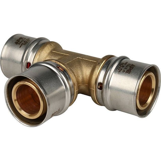 Тройник  32х32х32 латунь пресс Stout