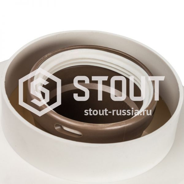 Элемент дымохода 80/80 адаптер для подкл. разд. труб (совместимый с BAXI) STOUT