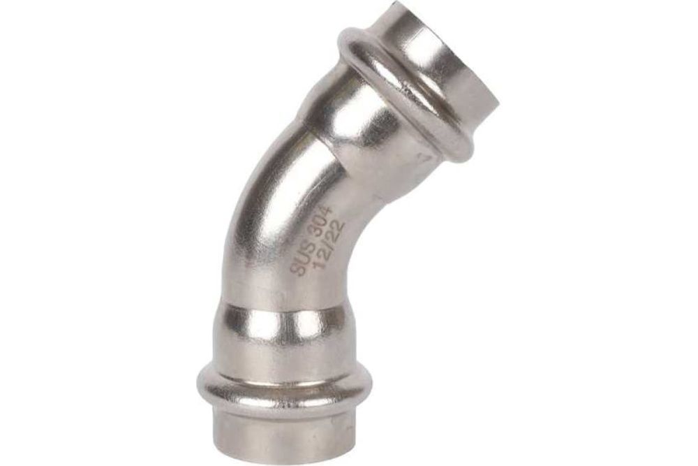 Отвод ВВ 22х45* нерж. Rommer