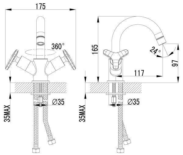 Смеситель для умывальника plus SPIRIT с поворотным изливом, LEMARK