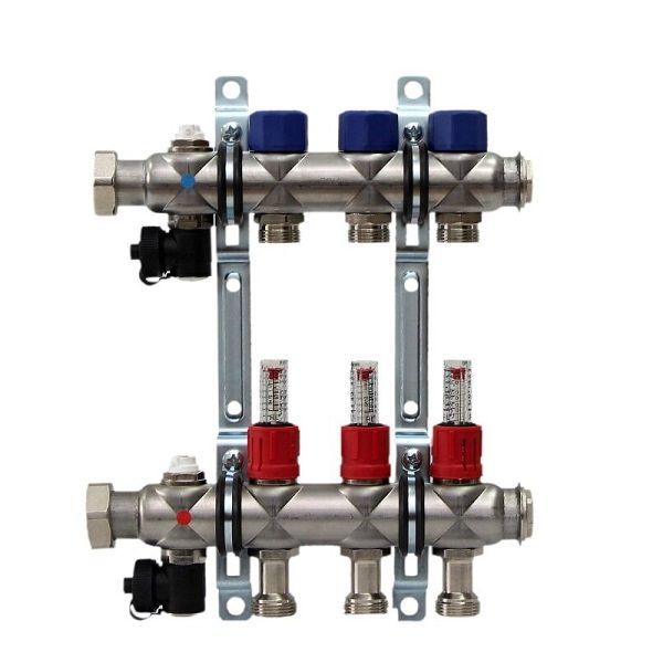 Коллектор с расходомерами на  3 выхода 3/4" евроконус  FRAENKISCHE