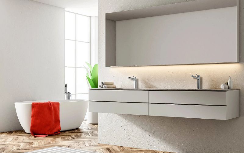 Смеситель для умывальника MINIMA, средний, монолитный, хром, LEMARK