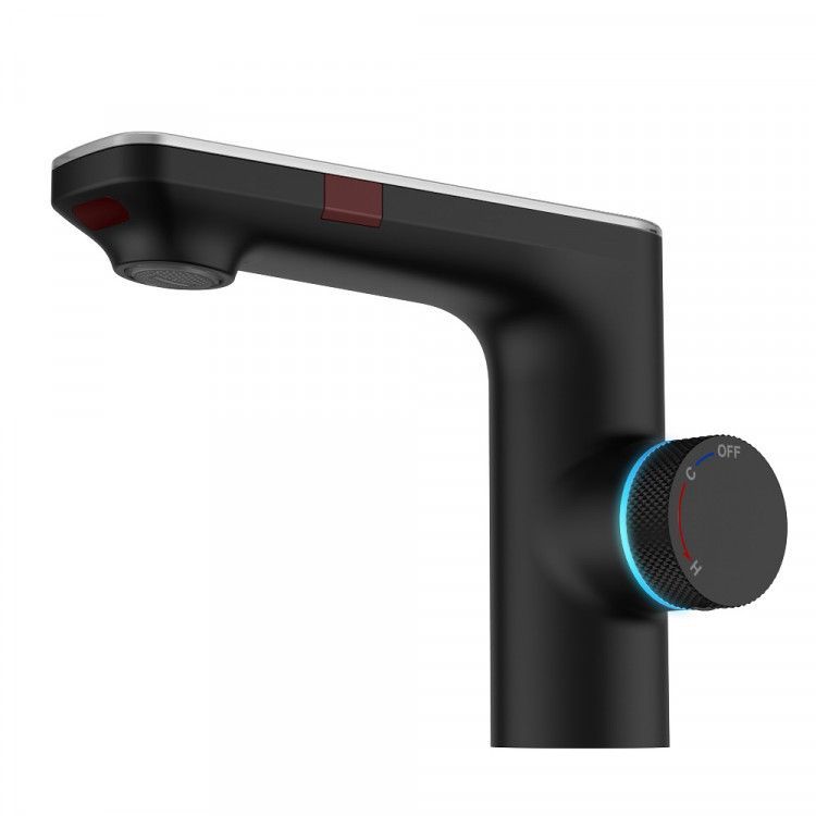 Смеситель на раковину MORANS сенсорный, с термостатом, черный матовый, BERGES