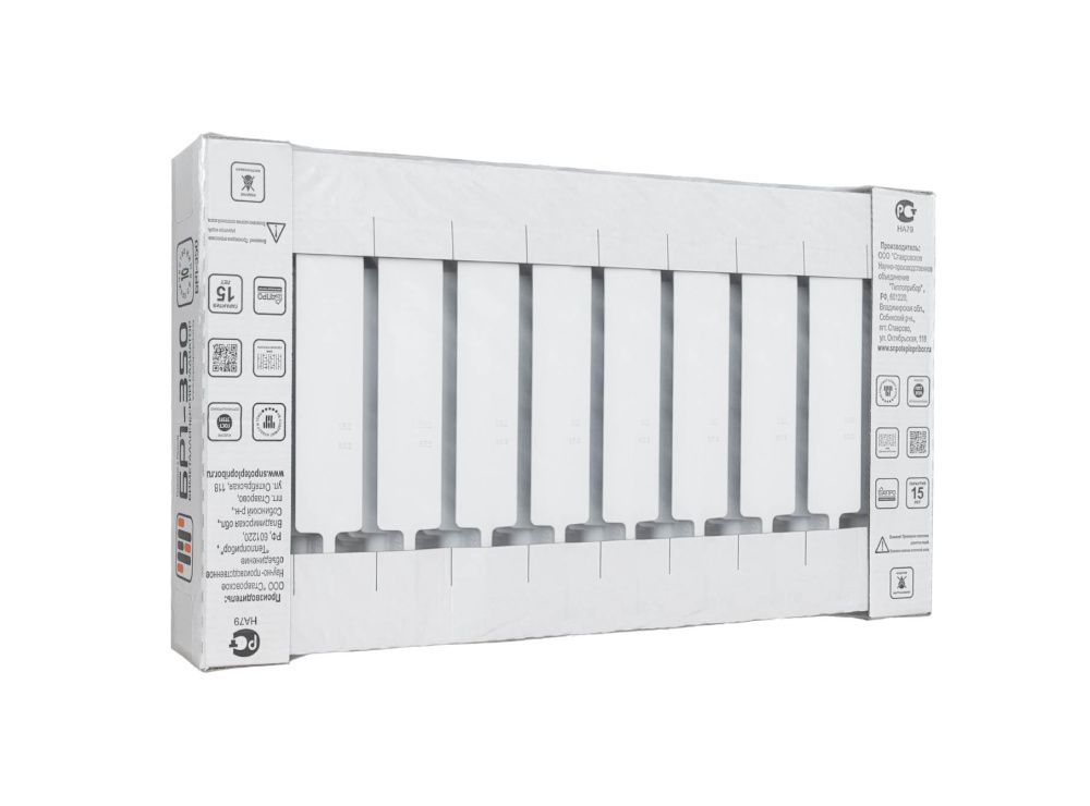 Радиатор биметаллический BR1 350/90 мм 10 секций Теплоприбор