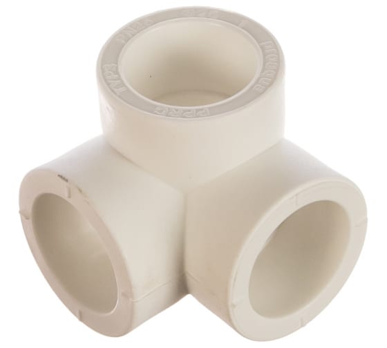 Тройник двухплоскостной PPR Ду 25 белый Pro Aqua