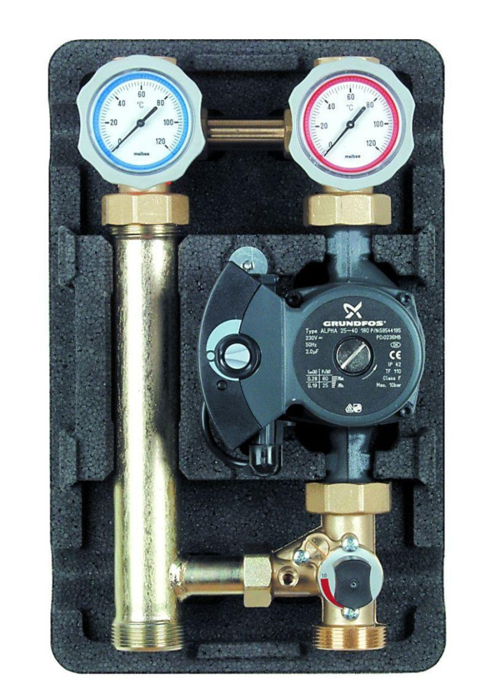 Насосно-смесительный модуль 1" с насосом Grundfos Alpha2L 25-60 MK DN25 ECO 2 Huch