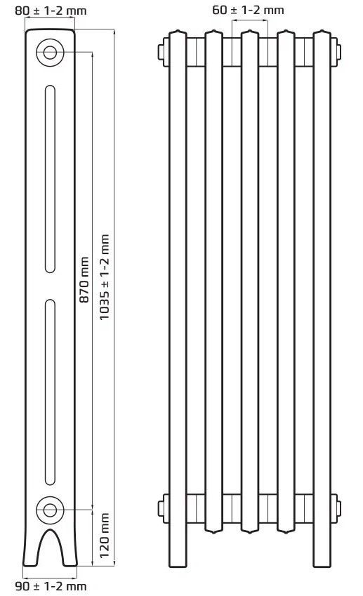 Радиатор чугунный Радимакс DERBY 870 (цена за секцию)		