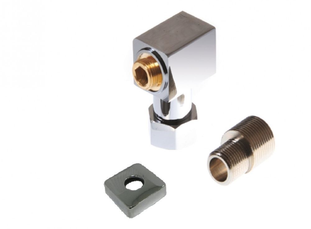 Уголок квадратный для полотенцесушителей 3/4" х 1/2" ВН, с эксцентриком и квадрат.отражателем, SG