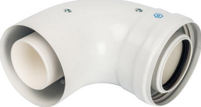 Угол конденсац. 90° / адаптер 90° DN60/100 м/п PP-FE (совместим с Baxi,Viessmann) STOUT