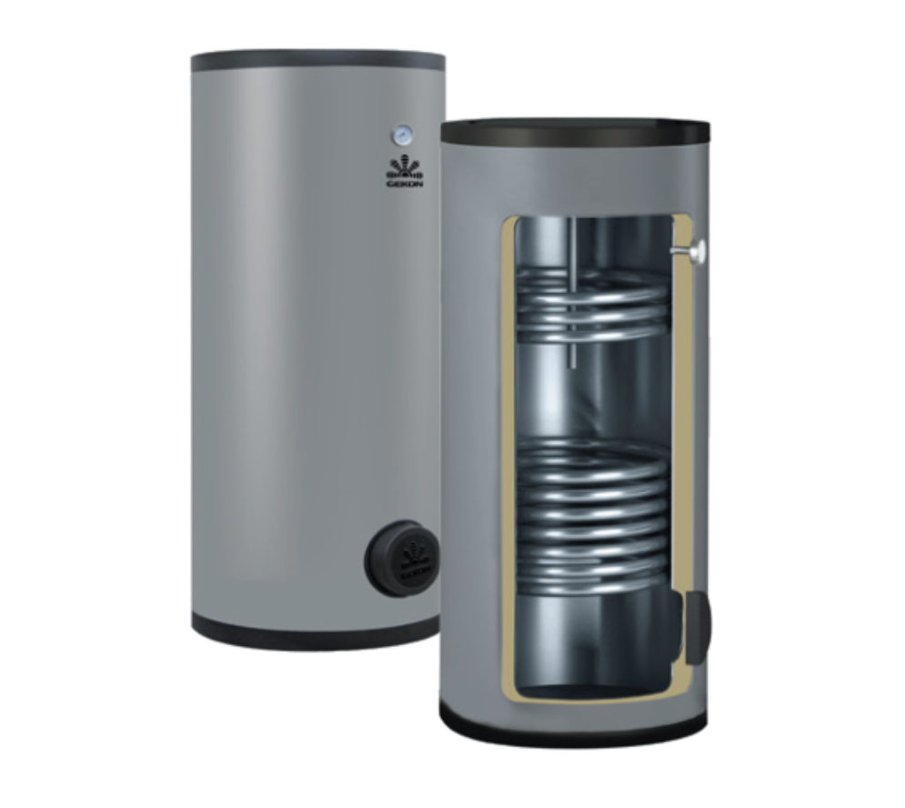 Бойлер 200 л с 2-я ТО Gekon HWB 200 2HE 30/15 кВт напольный INOX