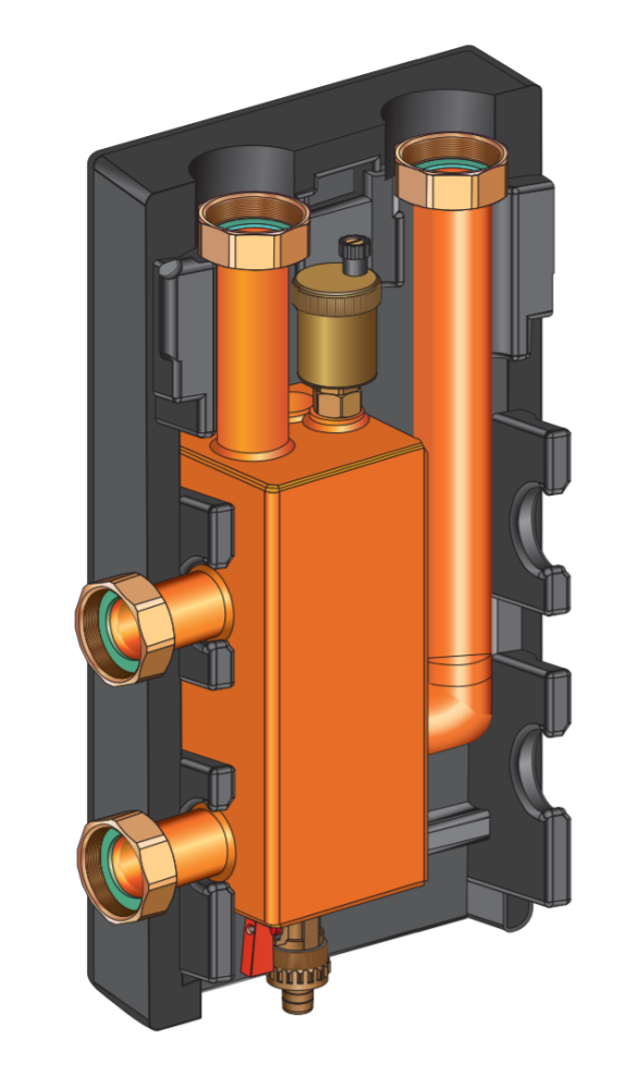 Разделительный модуль (гидрострелка) до 85 кВт Huch-Multi DN32 в комплекте с футорками Huch