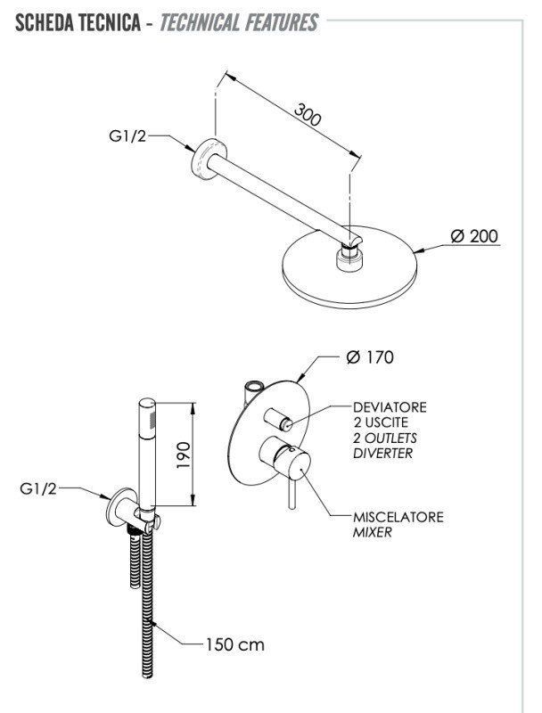 Душевая система X Style хром,Remer 