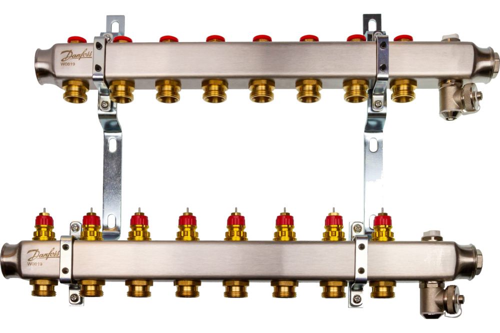Коллекторы SSM-8 без расходомеров, для 8 контуров, нержавейка