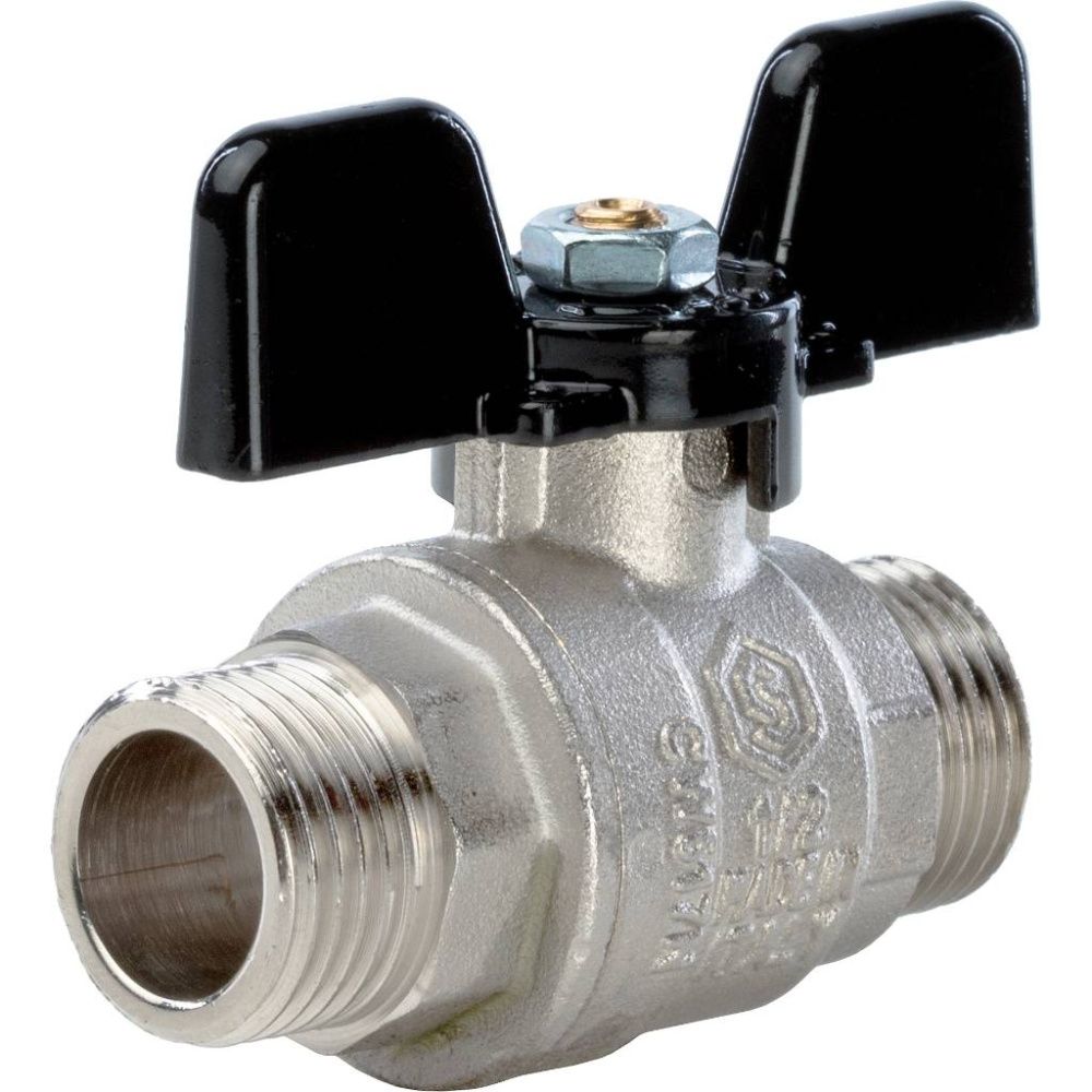 Кран шаровой полнопроходной  НН 1/2" (бабочка) STOUT (ГОСТ)