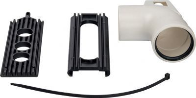 Угол конденсац. 87° DN80 м/п PP-FE STOUT с кронштейном (пластик)