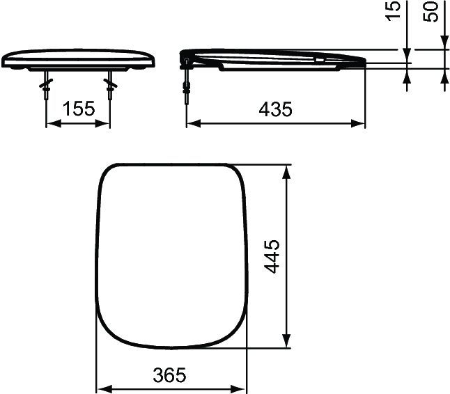 Комплект унитаза подвесного ESEDRA с крышкой, глубокий смыв (T281401+T318101) IDEAL STANDARD
