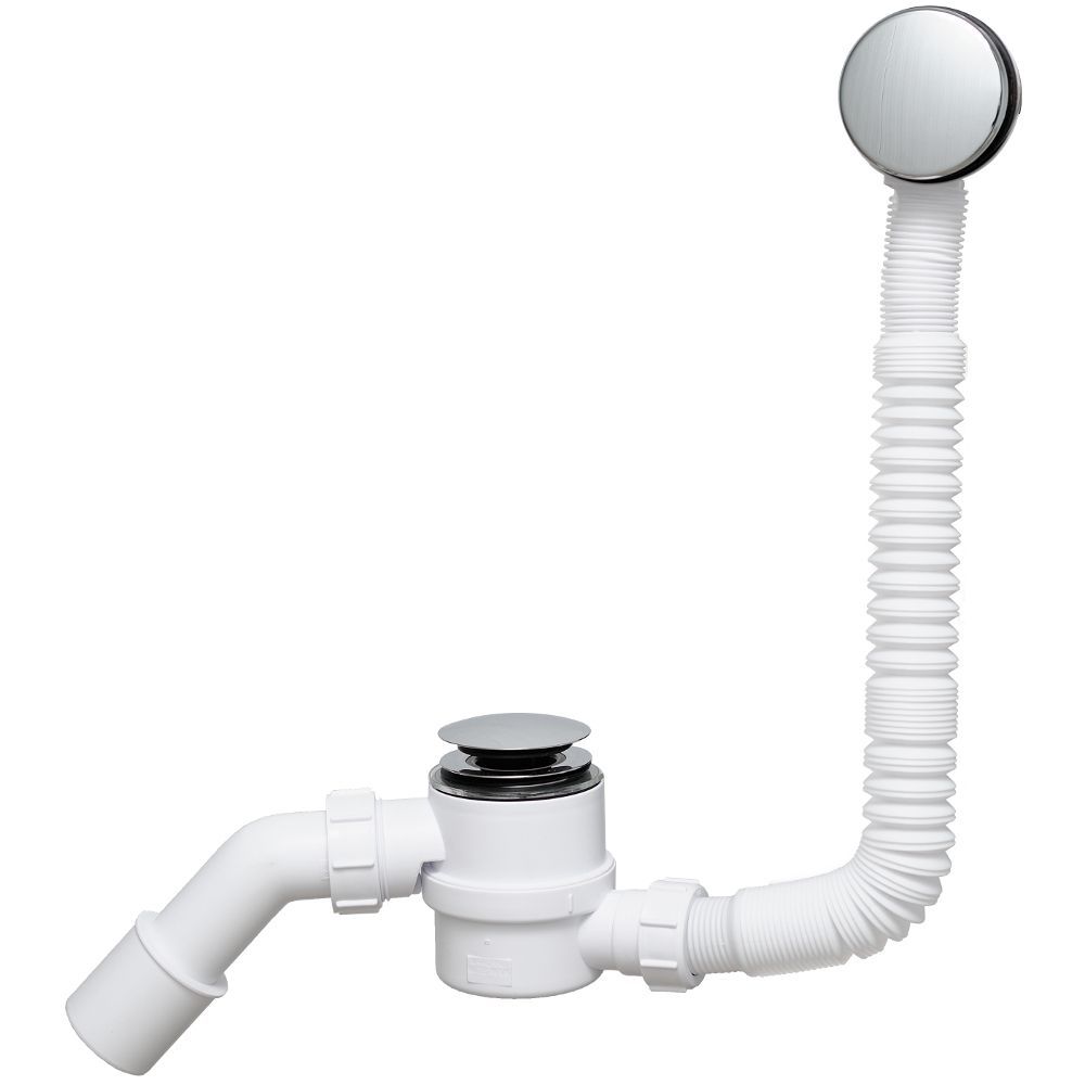 Сифон бутыл. хром (1 1/2"х40мм) перелив.L700хD34мм, реш. 70мм, пробка, H25мм, вых. 40/50мм McAlpine