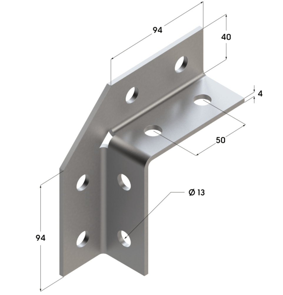 Угол универсальный ТAU  90 38-41 4F8, Termoclip