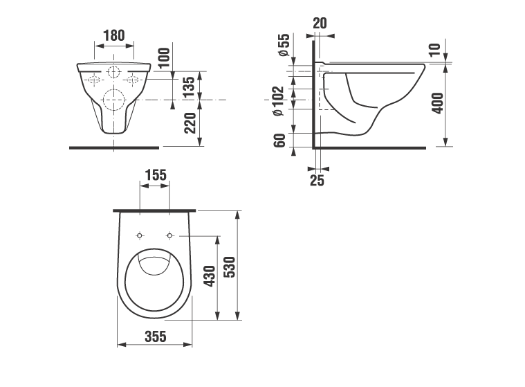 Комплект унитаза подвесного Dino Rimless (безободковый) с крышкой Zeta (Dino), JIKA ((2137.7.000.000.1 / 8213770000001)+(9039.6.000.063.1))