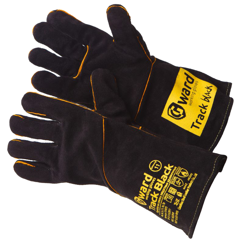 Краги из спилка черного цвета с широким раструбом р. 11 Track Black